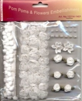 Lint en bloemetjes set wit (12214-1401)