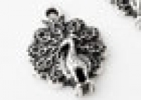 Tibetaanszilveren pauw 21x15mm