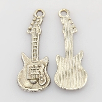 Tibetaans zilveren gitaar 31x11x2mm