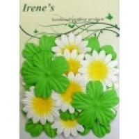 Foliart Irenes bloemen groen/wit/geel - 20 stuks