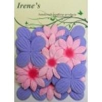 Foliart Irenes bloemen fuchsia/lila/roze - 20 stuks