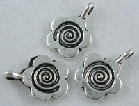 Tibetaans zilveren bloem 11x15x3mm