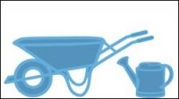Creatables stencil wheelbarrow and watering can - LR0260