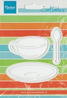 Craftables stencil tea cup with spoon - CR1238