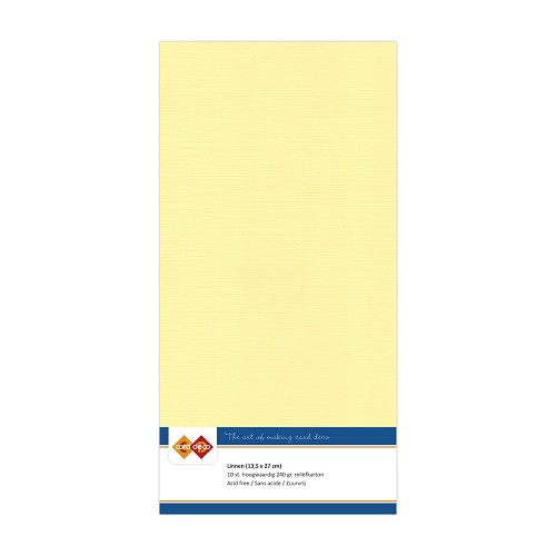 #03 Card Deco Linnenkarton - 10 vel - Vierkant - Lichtgeel