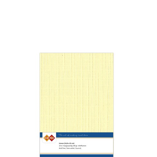 #03 Card Deco Linnenkarton - 10 vel - A5 - Lichtgeel