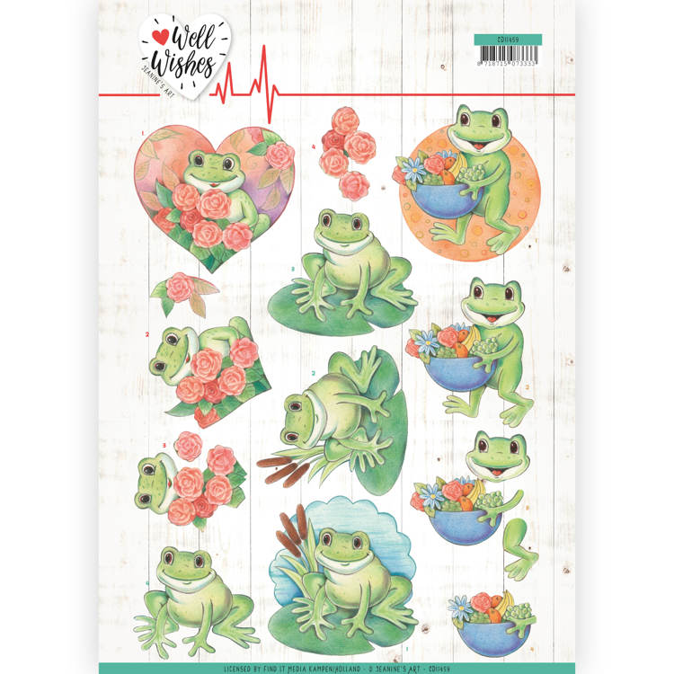 CD11459 Jeanines Art -Jeanine's Art - Well Wishes - Frogs