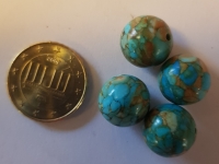 Blauw-groene, ronde, kraal, natuursteen, 10mm