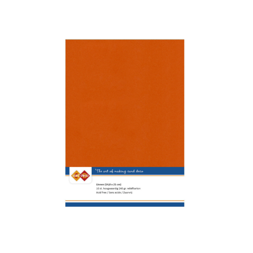 #59 Card Deco Linnenkarton - 10 vel - A5 - Herfst oranje