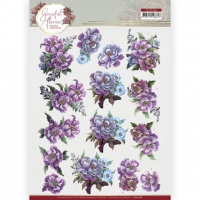 CD11766 Yvonne Creations - Graceful Flowers - Purple Flowers Bouquet