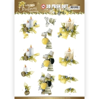 SB10665 3D Push Out - Precious Marieke - Golden Christmas - Candles