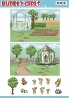 CD11286 Yvonne Creations - Bubbly Girls - Gardening - Background Sheets