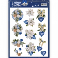 CD11832 Jeanine's Art - A Perfect Christmas - Blue Christmas Flowers