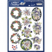 CD11829 Jeanine's Art - A Perfect Christmas - Purple Christmas Flowers