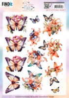 CD12300  Berries Beauties - Flutter Flair - Orange Flutters