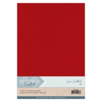 LKK-A513 #13 Card Deco Linnenkarton - 10 vel - A5 - Rood / red