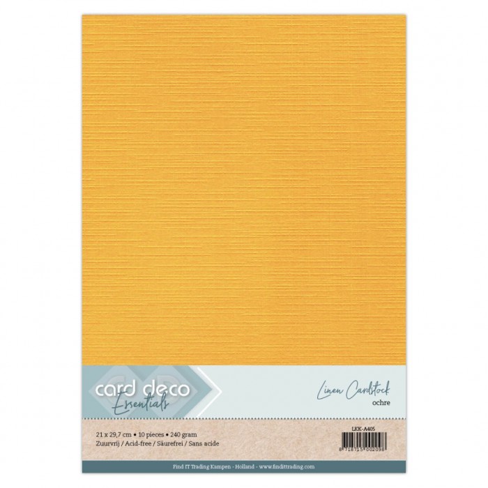 LKK-A505 #05 Card Deco Linnenkarton - 10 vel - A5 - Oker / Ochre