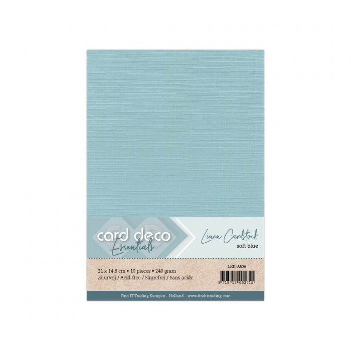 LKK-A526 #26 Card Deco Linnenkarton - 10 vel - A5 - Zachtblauw / soft blue