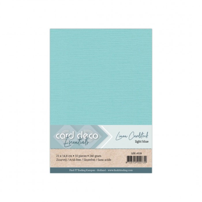LKK-A528 #28 Card Deco Linnenkarton - 10 vel - A5 - Lichtblauw / light blue