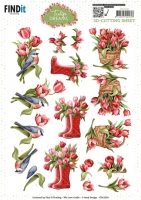 CD12293 knipvel Amy Design - Tulip Dreams - Red Tulips