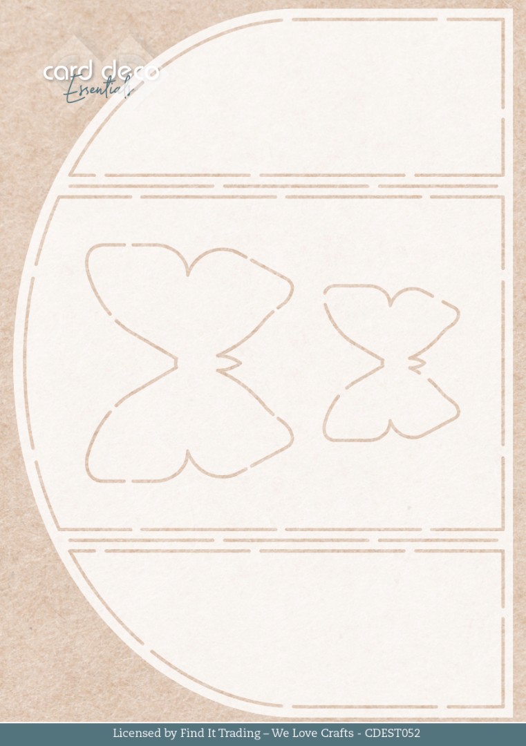Stencil - Card Deco Essentials - Flutters Folding Card Stencil - A5