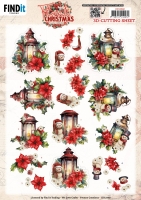 3D Cutting Sheet - Yvonne Ceations - Floral Christmas- Floral Lantern