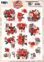 3D Cutting Sheet - Yvonne Ceations - Floral Christmas- Floral Presents