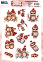 3D Cutting Sheet - Berries Beauties - A Very Furry Christmas - Owl