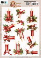 CD12371 - 3D Cutting Sheet - Berries Beauties - Timeless Christmas - Timeless Candle