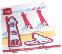 LR0808 Creatables stencil Tiny s Lighthouse & surf