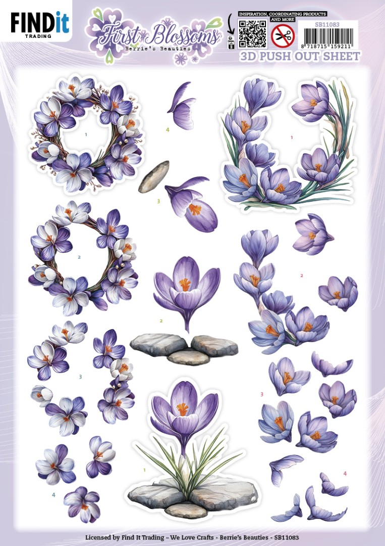 SB11083 - 3D Pushout Sheet - Berries Beauties - First Blossoms - Stone and Bloom