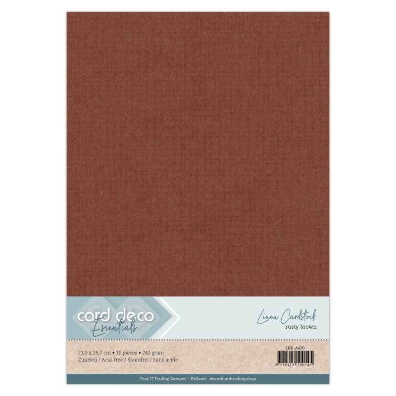 LKK-A470 #70 Card Deco Linnen Cardstock - A4 - Rusty Brown