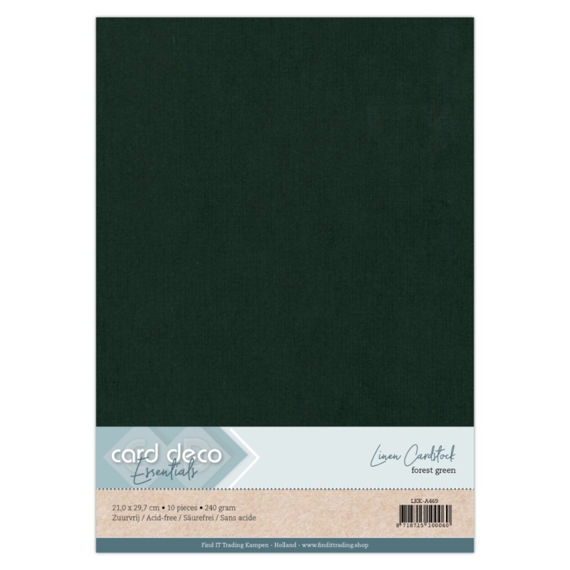 LKK-A469 #69 Card Deco Linnen Cardstock - A4 - Forest Green