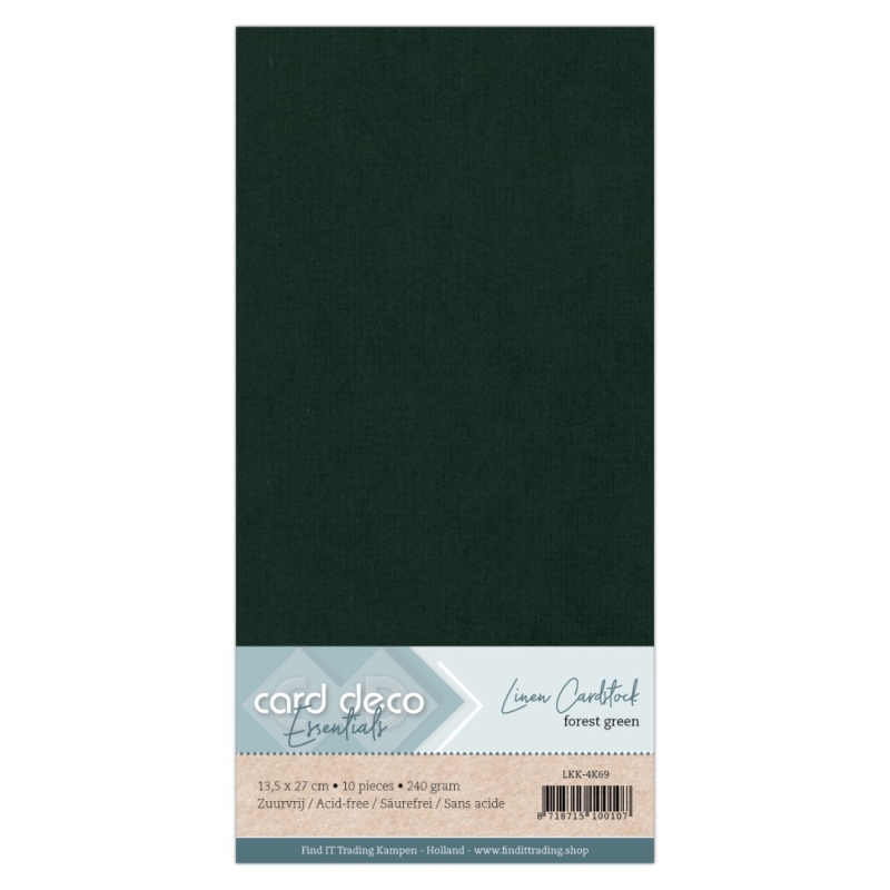 LKK-4k69 #69 Card Deco Linnenkarton - Vierkant - Forest Green