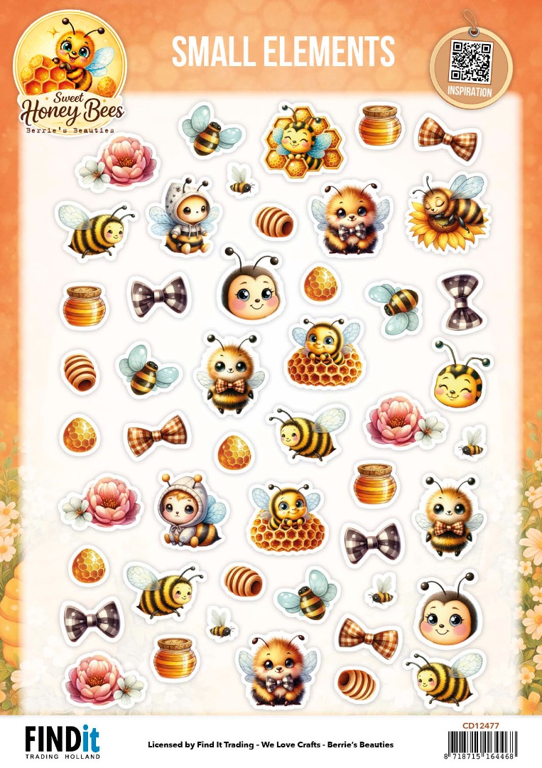 CD12477 Cutting Sheet - Berries Beauties - Sweet Honey Bees - Small Elements