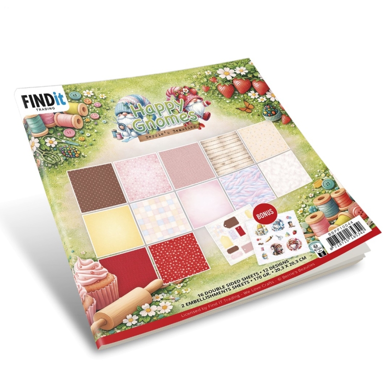 BBPP10044 Paperpack - Berries Beauties - Happy Gnomes 20 x 20 cm