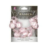 Glass Mixed Bead Strand - Pink (34cm)