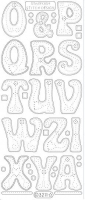 Doorzichtig/zilver - Borduursticker letters (Starform 3211)