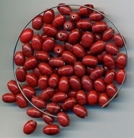 Ovalen rode opaque kraal 8x6mm 