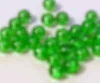 Ronde groen doorzichtige glaskraal 6mm 