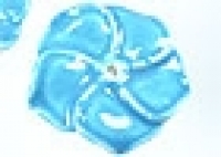 Porseleinen kraal blauwe bloem 43mm - per stuk