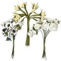 Witte bloemen - 36 stuks