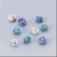 Keramische roosjes blauwe tinten (21 stuks) - 10806-0502