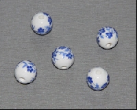 Delfts blauwe ronde kraal 12mm