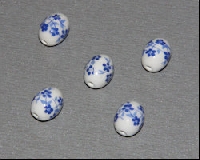 Delfts blauwe ovale kraal 14x10mm